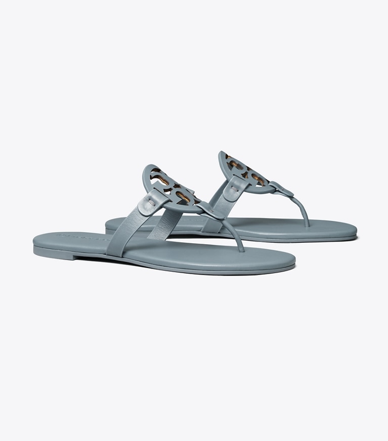 Tory Burch designer sandals Miller Soft Sandal in LIGHT BLUE angle