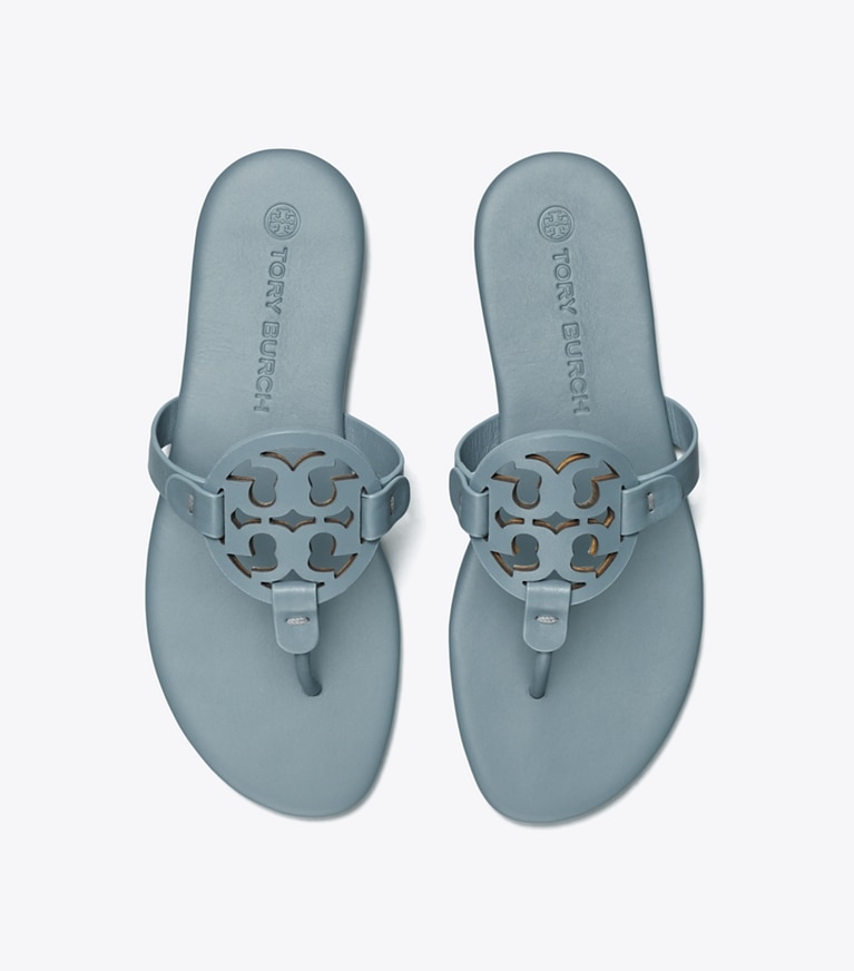 Tory Burch designer sandals Miller Soft Sandal in LIGHT BLUE angle