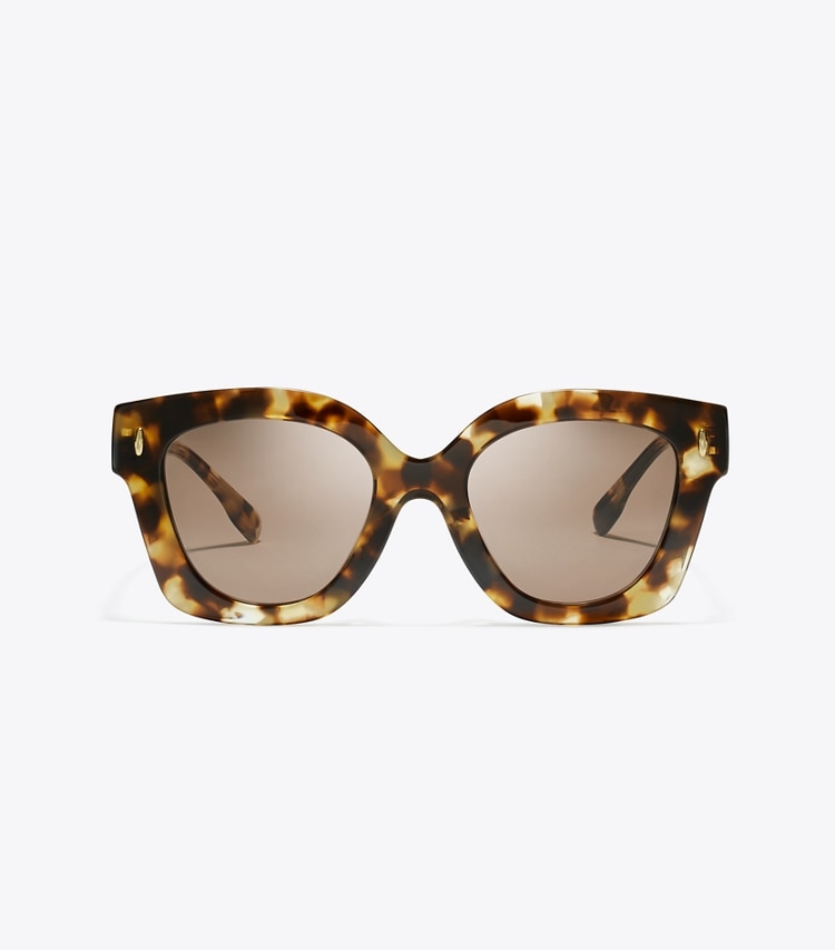 Tory Burch designer sunglasses & eyewear Miller Square Sunglasses in VINTAGE TORTOISE/DARK BROWN front