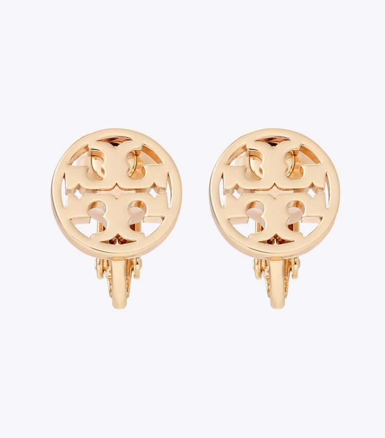 Tory Burch designer イヤリング＆ピアス ミラー スタッズ クリップオンイヤリング in Tory Gold ディテール