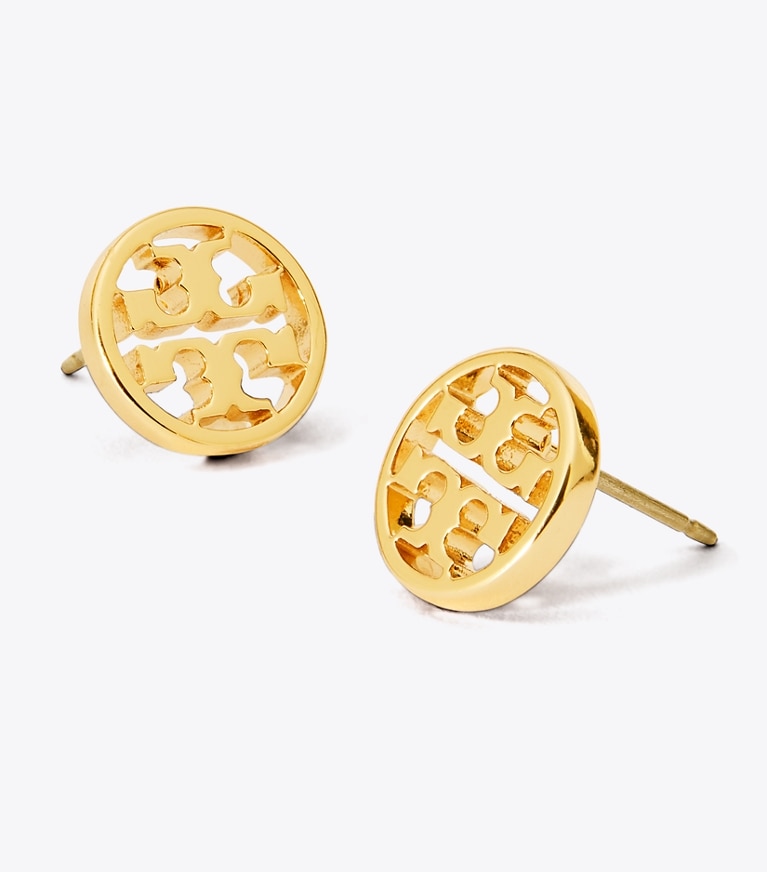 Tory Burch designer イヤリング＆ピアス ミラー スタッズ ピアス in Tory Gold front