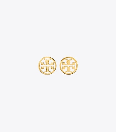 Tory Burch designer earrings Miller Stud Earring in Tory Gold front