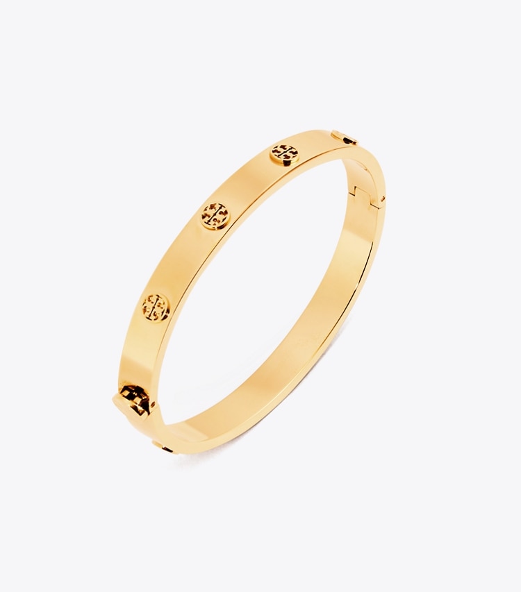 Tory Burch designer bracelets Miller Stud Hinge Bracelet, 7MM in Tory Gold detail