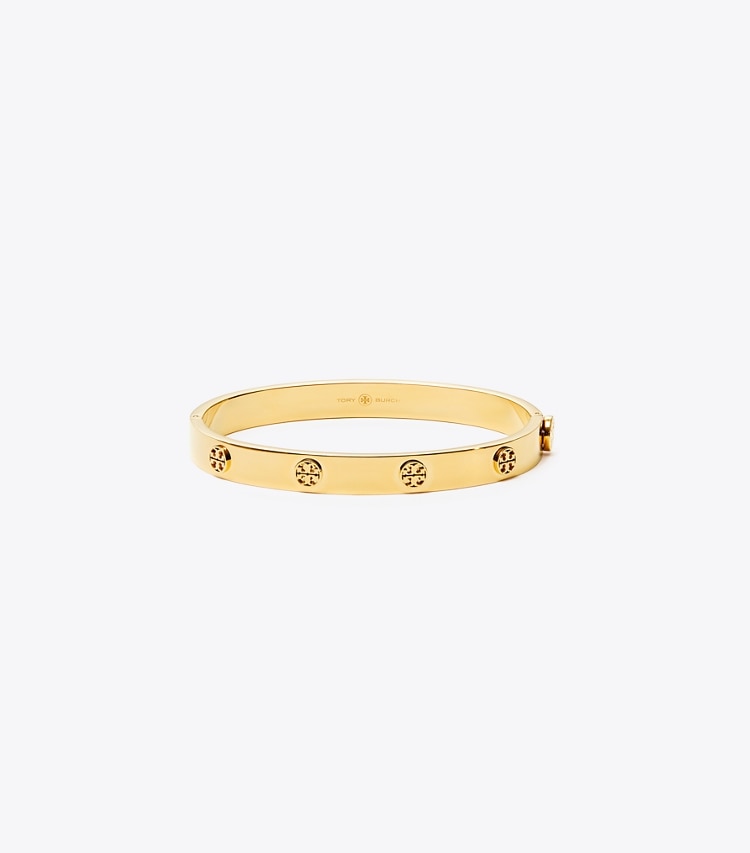 Tory Burch designer bracelets Miller Stud Hinge Bracelet, 7MM in Tory Gold front