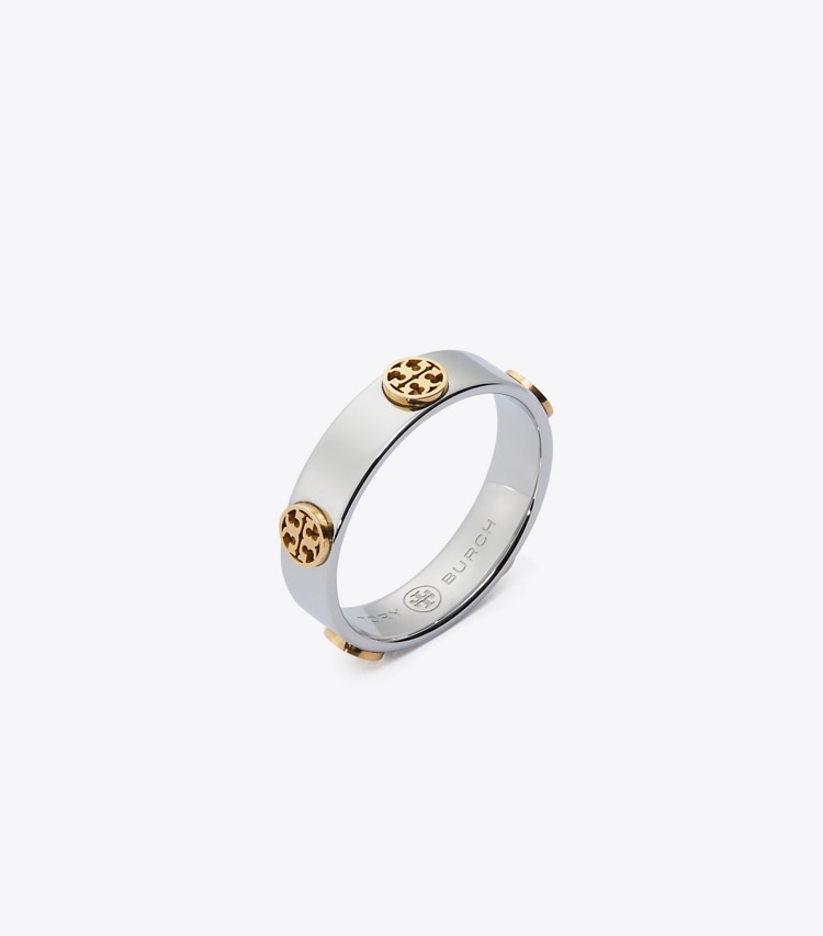 Tory Burch designer rings Miller Stud Ring in Tory Silver / Tory Gold angle