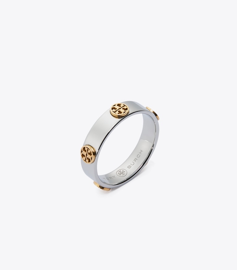 Tory Burch designer rings Miller Stud Ring in Tory Silver / Tory Gold angle