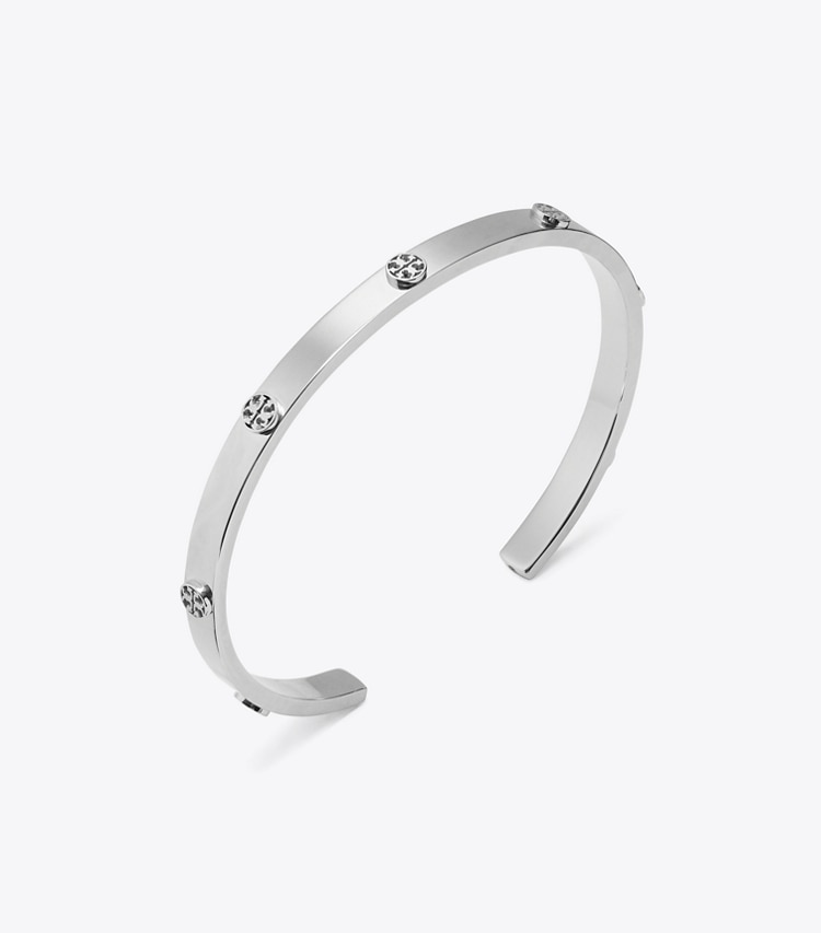 Tory Burch designer bracelets Miller Stud Thin Cuff in Tory Silver detail