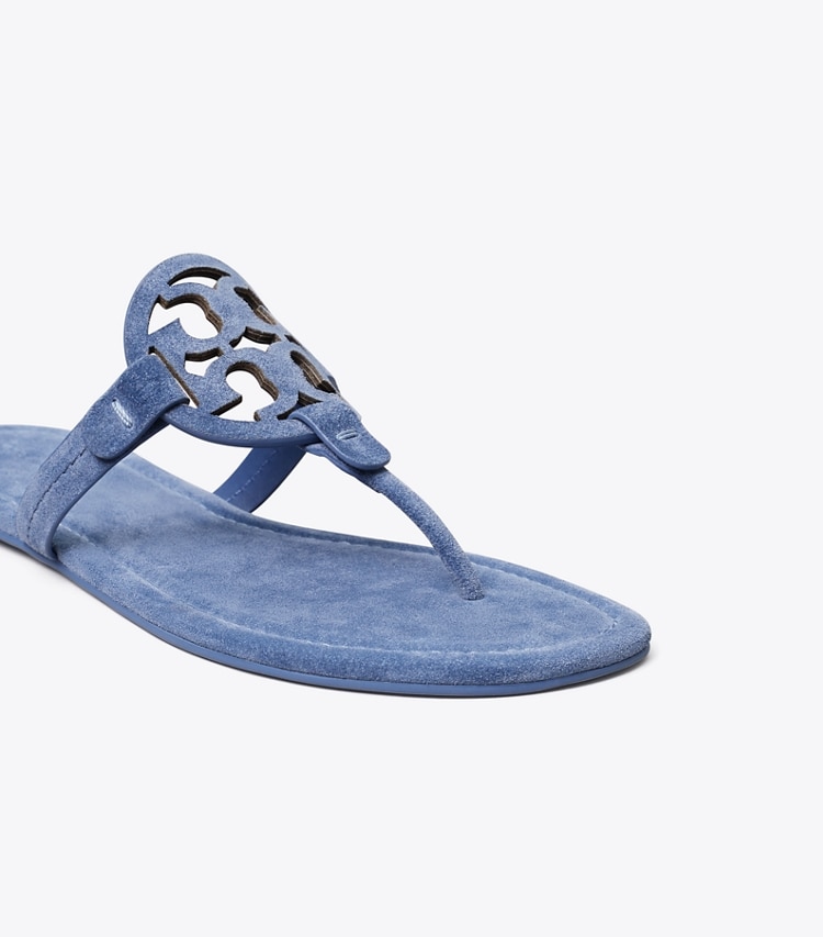 Tory Burch designer sandals Miller Suede Sandal in SOFT BLUE detail