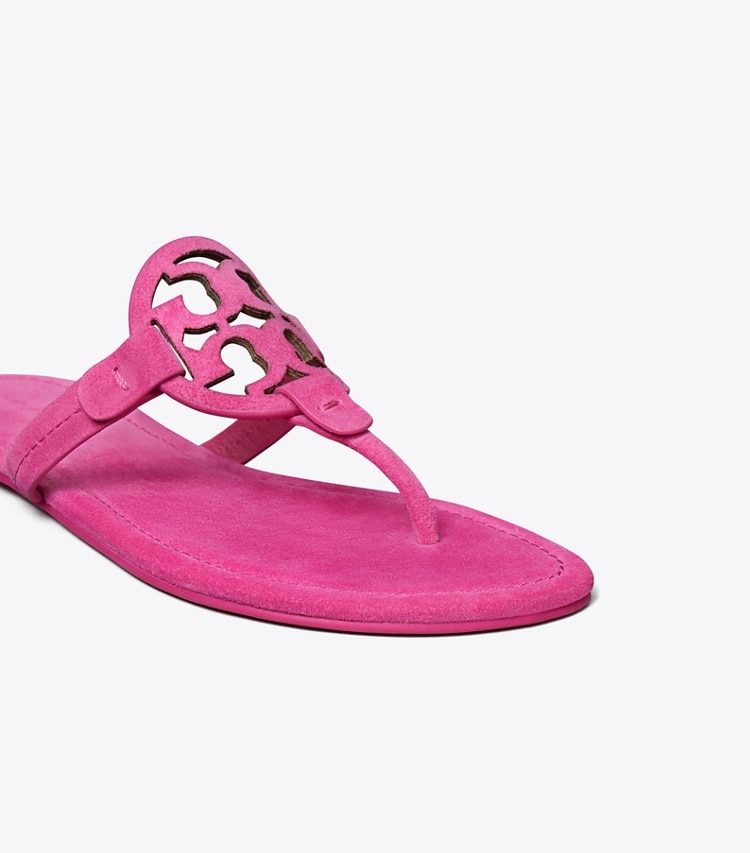 Tory Burch designer sandals Miller Suede Sandal in MAGENTA detail