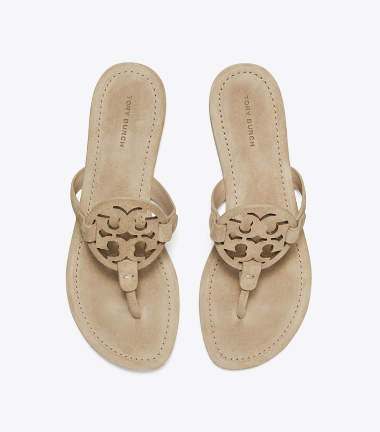 Tory Burch designer sandals Miller Suede Sandal in AVOLA angle