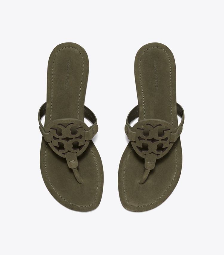 Tory Burch designer sandals Miller Suede Sandal in LECCIO overhead