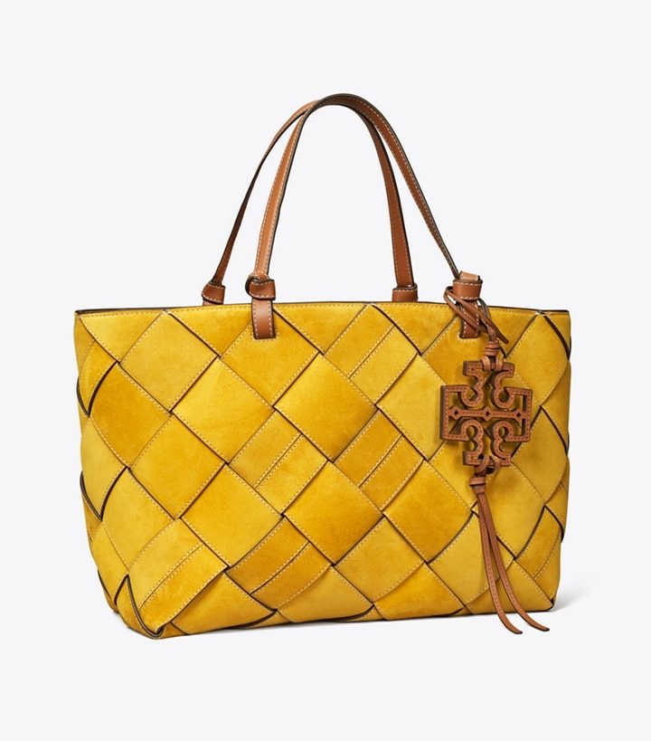 Miller Suede Woven Tote: Women's Designer Tote Bags | Tory Burch