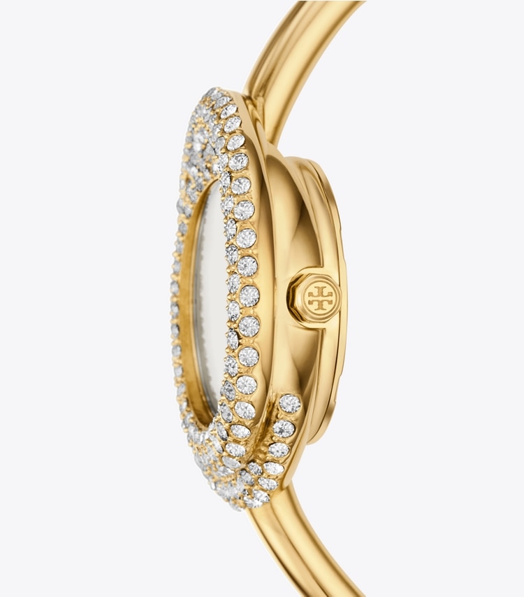 Tory Burch designer strap watches Miller Swirl Watch in IVORY/STONES/GOLD side