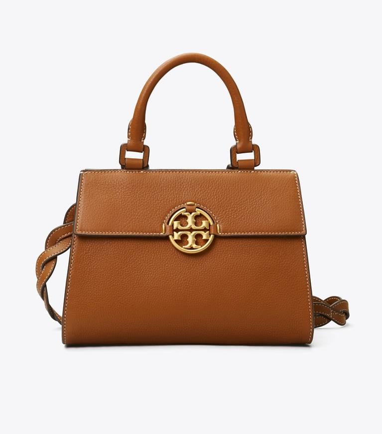 Tory Burch designer satchels Miller Top-Handle Satchel in Light Umber angle