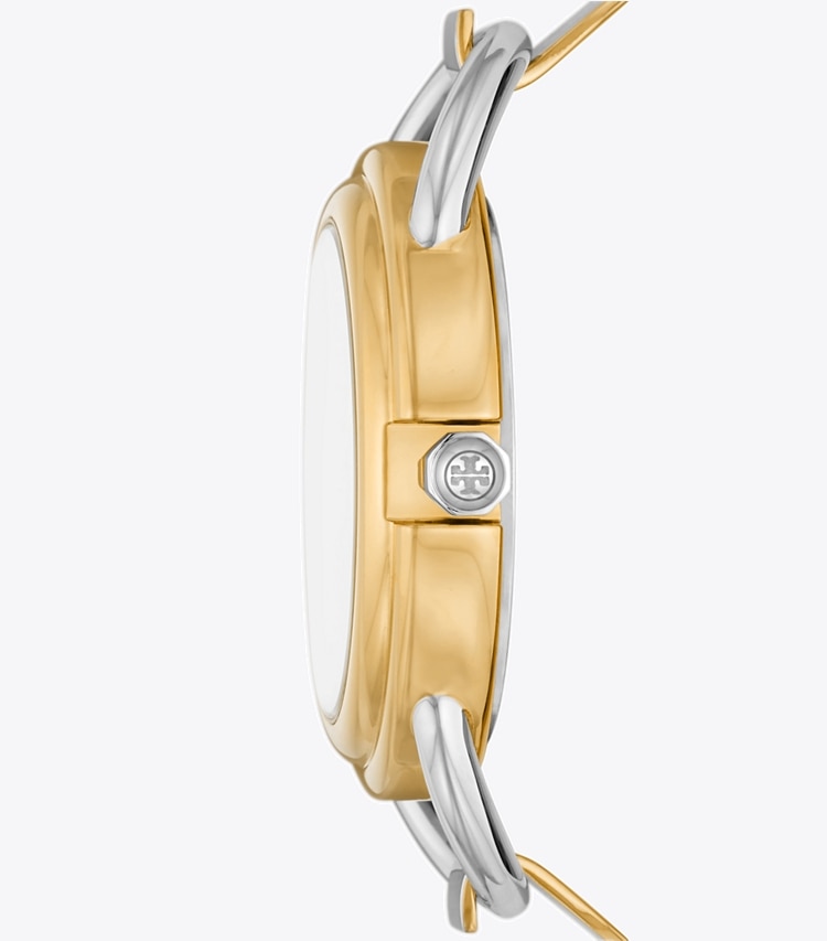Miller Uhren-Geschenkset mit Armband aus braunem Leder und zweifarbigem  Edelstahl: Damen Uhren | Armbanduhren | Tory Burch DE