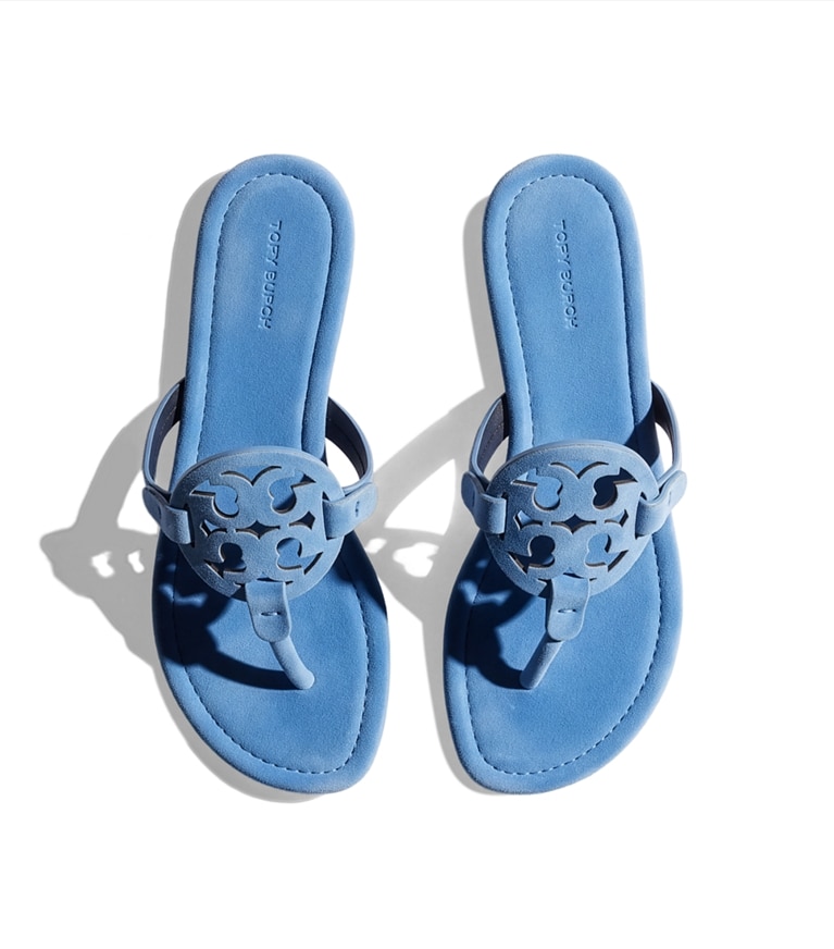 Tory Burch designer sandals Miller Velvet Sandal in Wheat Blue additional