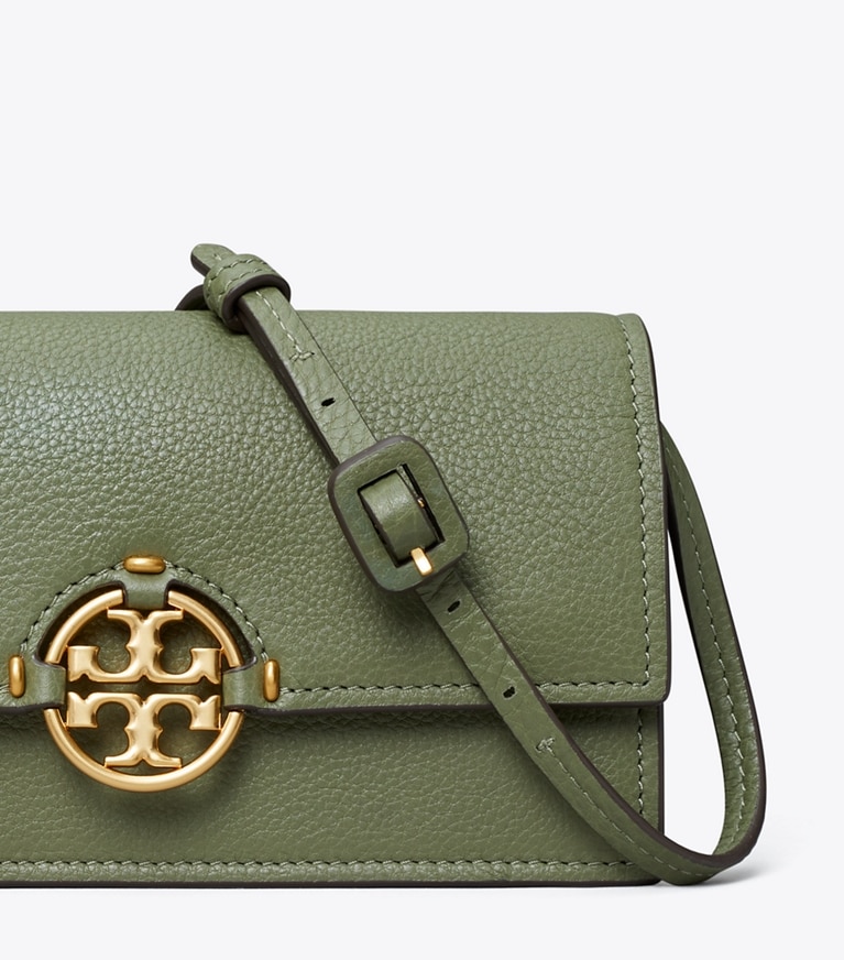 Tory Burch designer mini bags Miller Wallet Crossbody in PALM LEAF angle