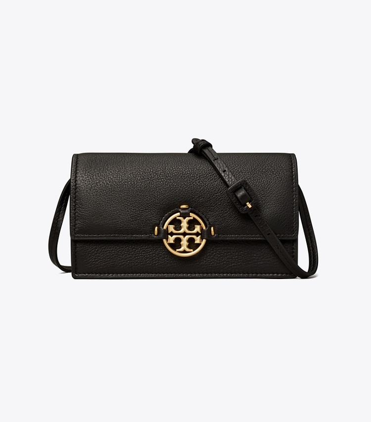 Tory Burch designer mini bags Miller Wallet Crossbody in Black front