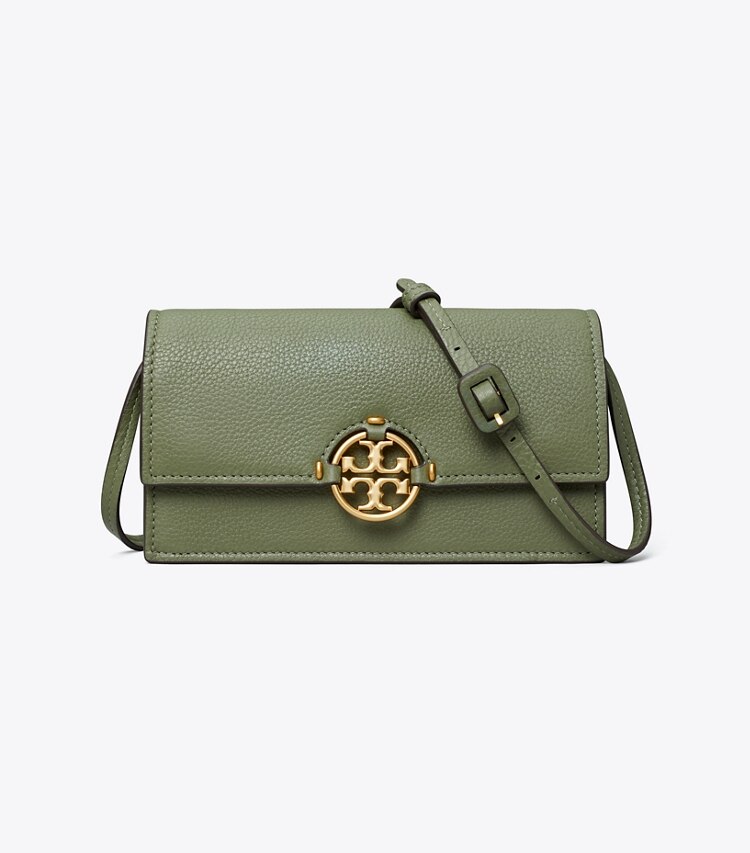 Tory Burch designer mini bags Miller Wallet Crossbody in PALM LEAF front