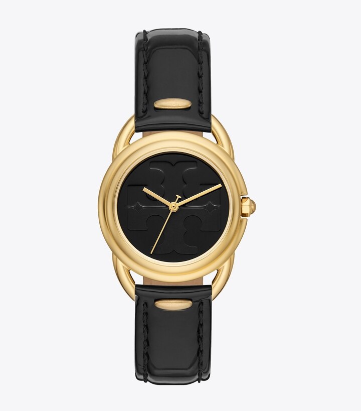 Miller Watch, Black Patent Leather/Gold-Tone Stainless Steel: Women's  Designer Strap Watches | Tory Burch
