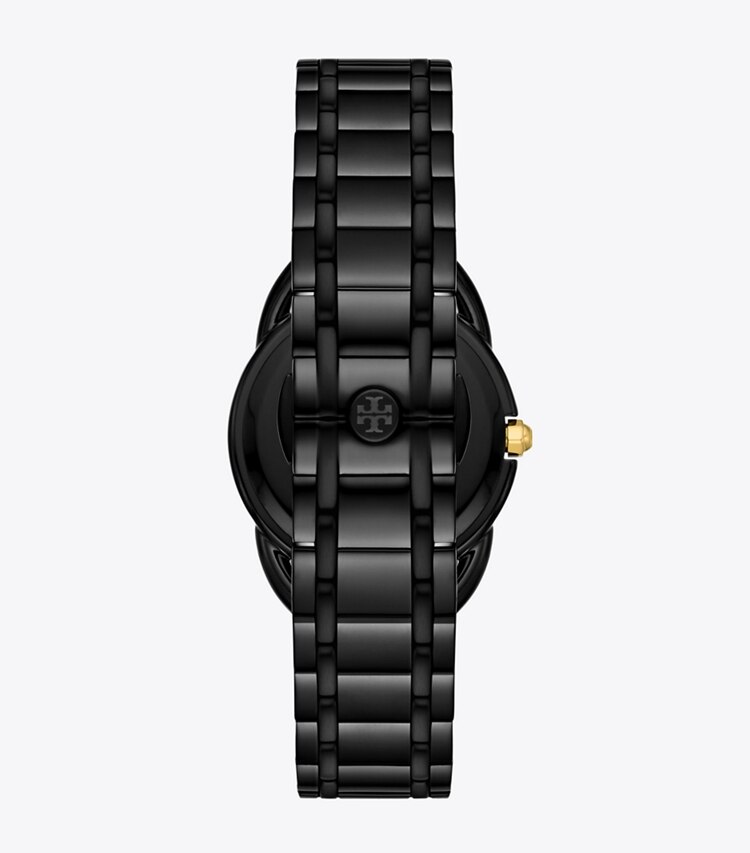 Tory Burch designer strap watches Miller Watch, Black Stainless Steel in BLACK/BLACK IP/GOLD back