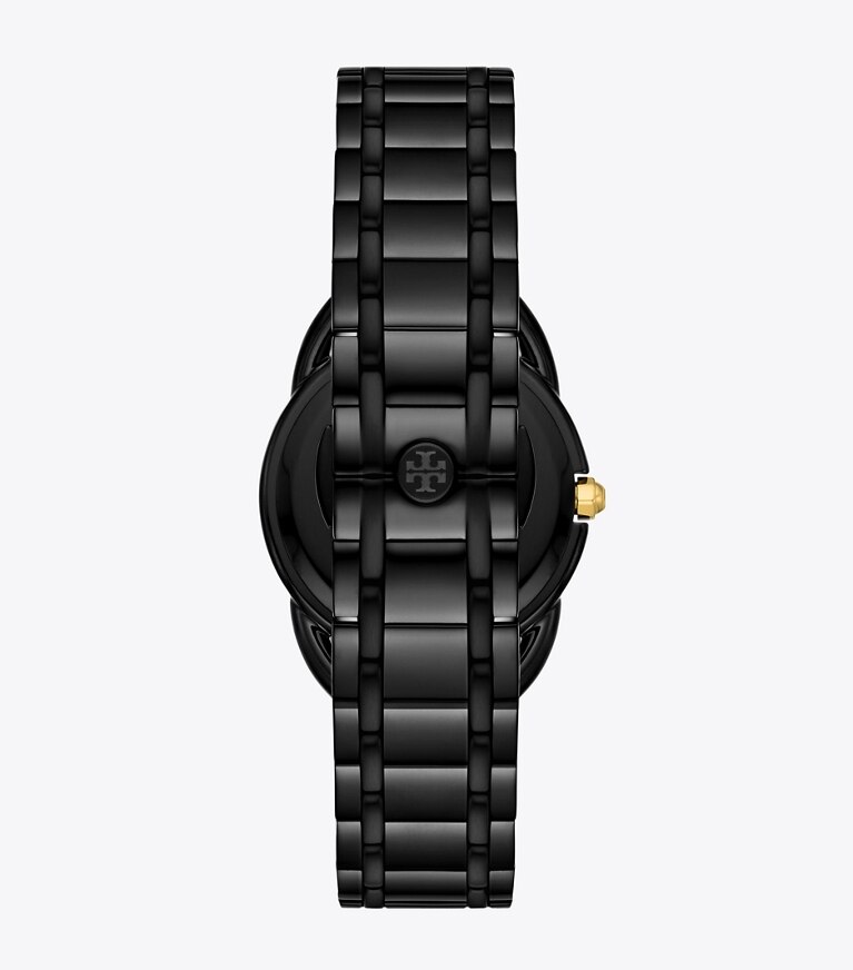 Tory Burch designer strap watches Miller Watch, Black Stainless Steel in BLACK/BLACK IP/GOLD front