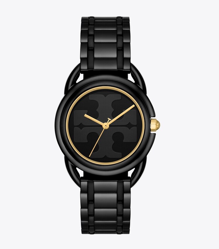 Tory Burch designer strap watches Miller Watch, Black Stainless Steel in BLACK/BLACK IP/GOLD front