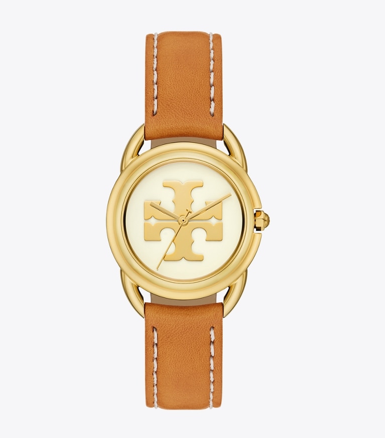 Miller Watch, Leather/Gold-Tone Stainless Steel: Women\'s Designer Strap  Watches | Tory Burch
