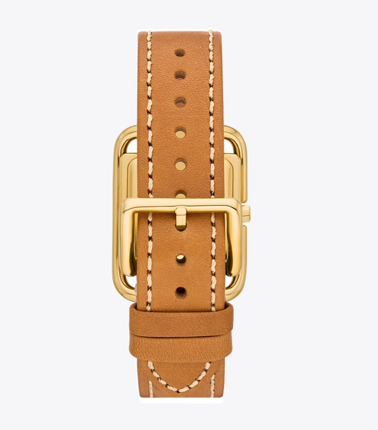 Tory Burch designer strap watches Miller Watch in IVORY/CAMELLO back