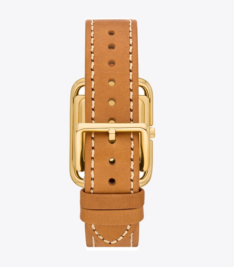 Tory Burch designer strap watches Miller Watch in IVORY/CAMELLO front