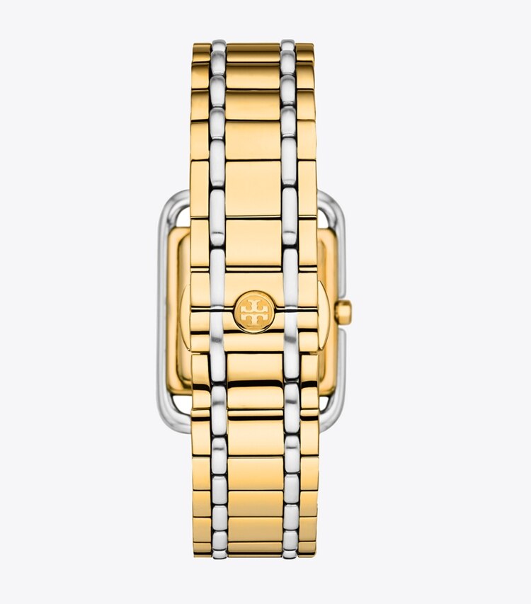 Tory Burch designer strap watches Miller Watch in IVORY/TWO-TONE back