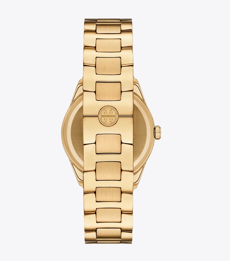 Tory Burch designer strap watches Miller Watch in IVORY/PALE GOLD back