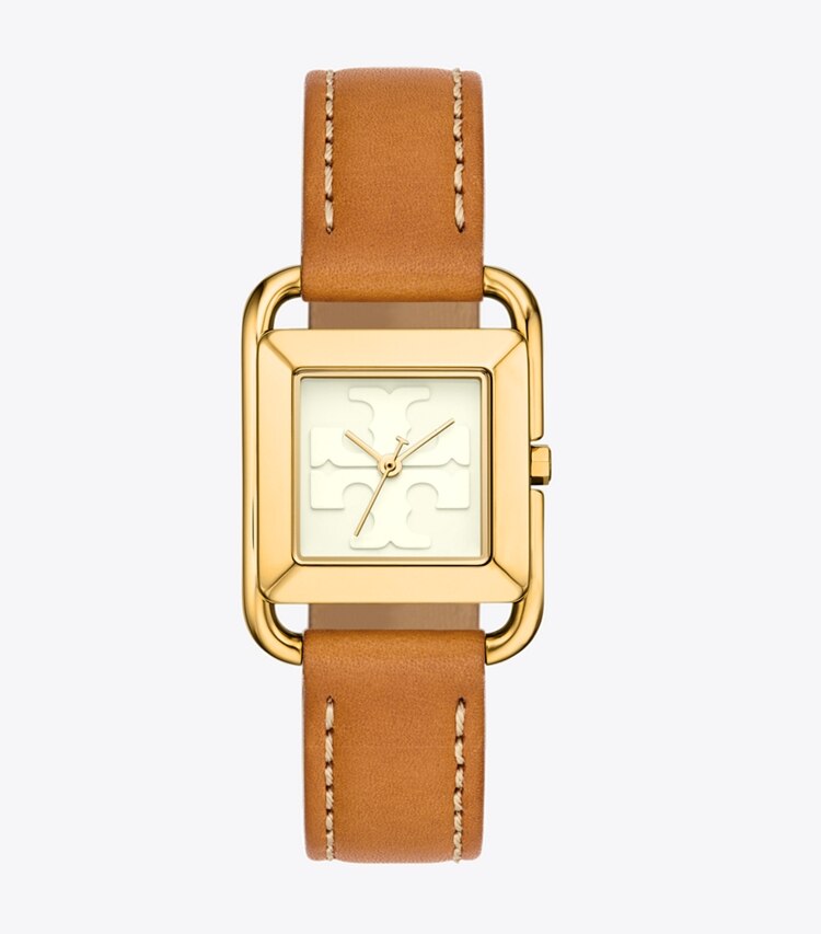 Tory Burch designer strap watches Miller Watch in IVORY/CAMELLO front