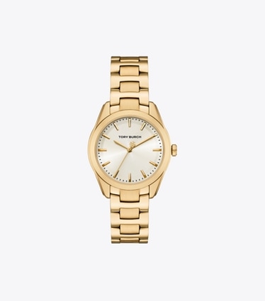 Tory Burch designer strap watches Miller Watch in IVORY/PALE GOLD front