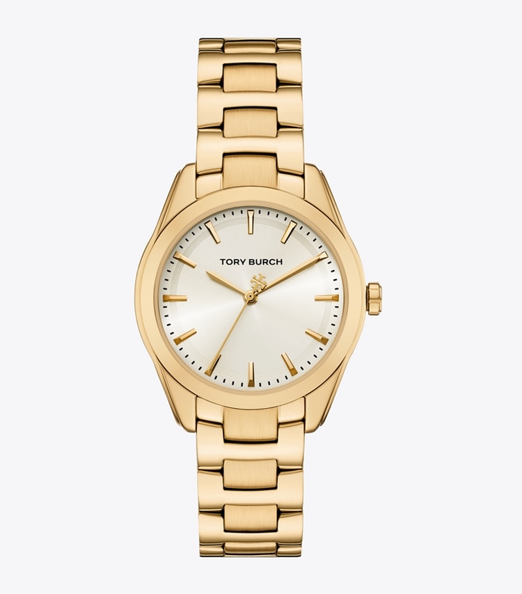 Tory Burch designer strap watches Miller Watch in IVORY/PALE GOLD front