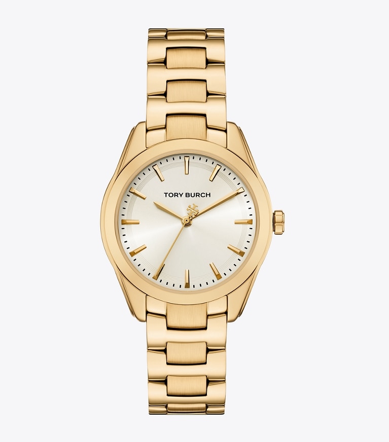 Tory Burch designer strap watches Miller Watch in IVORY/PALE GOLD front