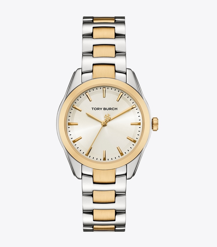 Tory Burch designer strap watches Miller Watch in IVORY/TWO-TONE front