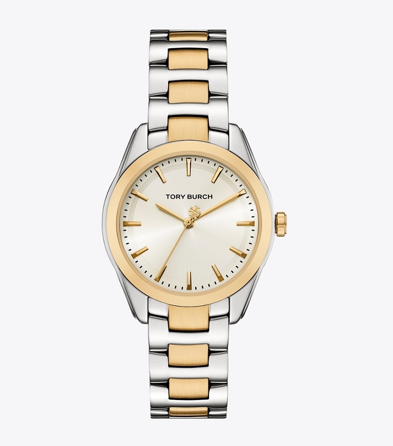 Tory Burch designer strap watches Miller Watch in IVORY/TWO-TONE front