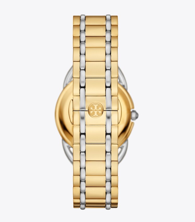 Tory Burch designer strap watches Miller Watch in GOLD/SILVER overhead
