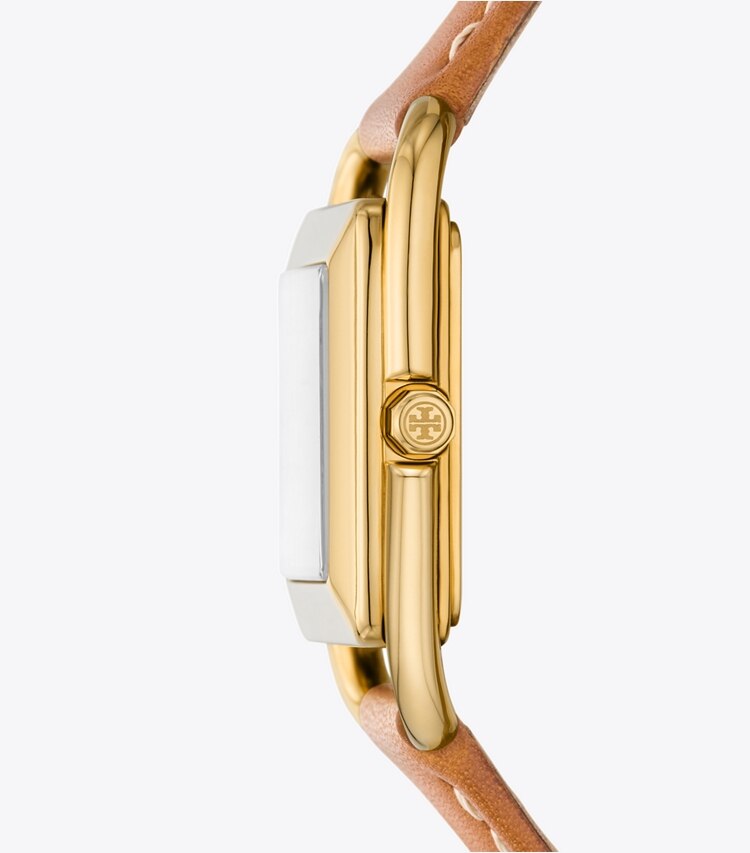 Tory Burch designer strap watches Miller Watch in IVORY/CAMELLO side