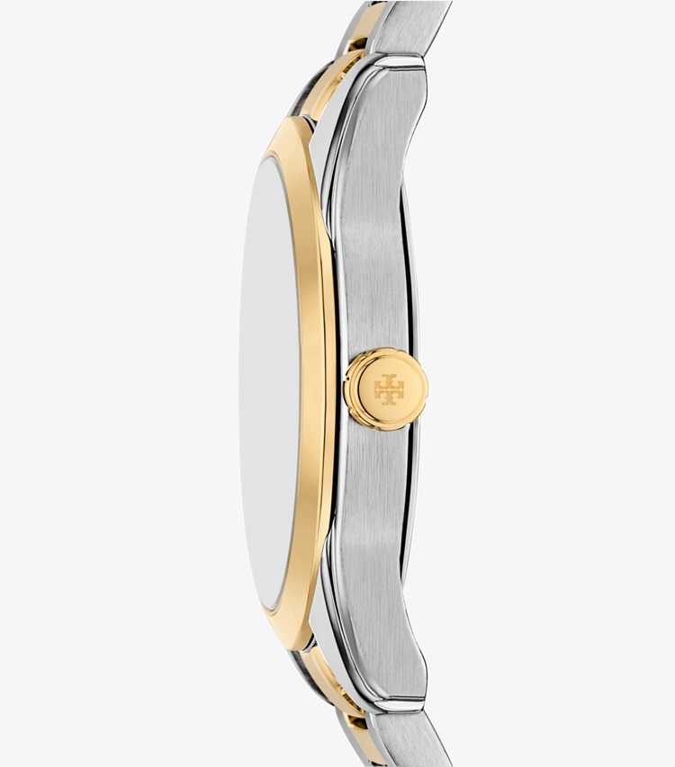 Tory Burch designer strap watches Miller Watch in IVORY/TWO-TONE side