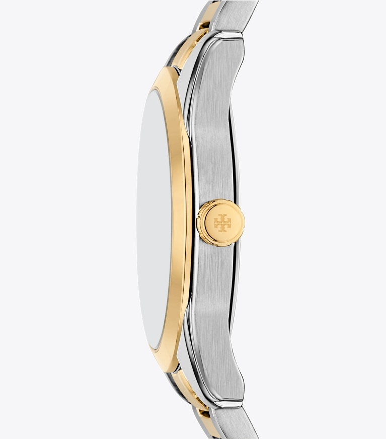 Tory Burch designer strap watches Miller Watch in IVORY/TWO-TONE front