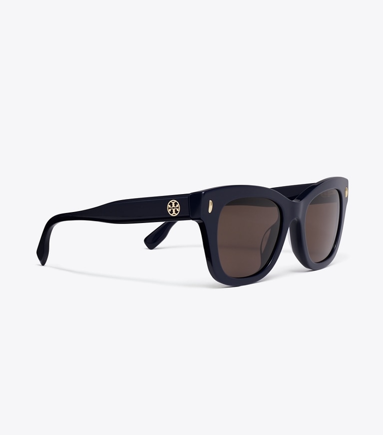 Tory Burch designer サングラス＆アイウェア ミラー ウェイファーラー サングラス in NAVY/SOLID BROWN ディテール