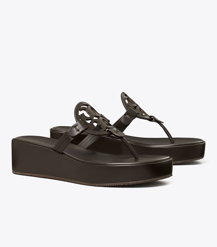 Tory Burch designer sandals Miller Wedge Sandal in COCOA angle