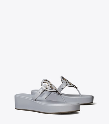 Tory Burch designer sandals Miller Wedge Sandal in VAPOR BLUE angle