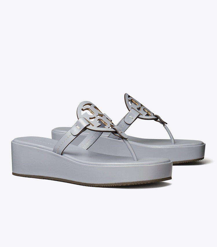 Tory Burch designer sandals Miller Wedge Sandal in VAPOR BLUE angle