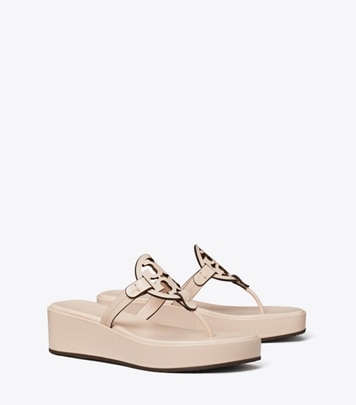 Tory Burch designer sandals Miller Wedge Sandal in SOFT PINK angle