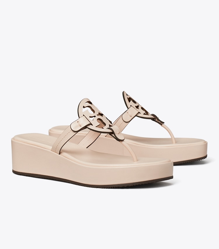Tory Burch designer sandals Miller Wedge Sandal in SOFT PINK angle