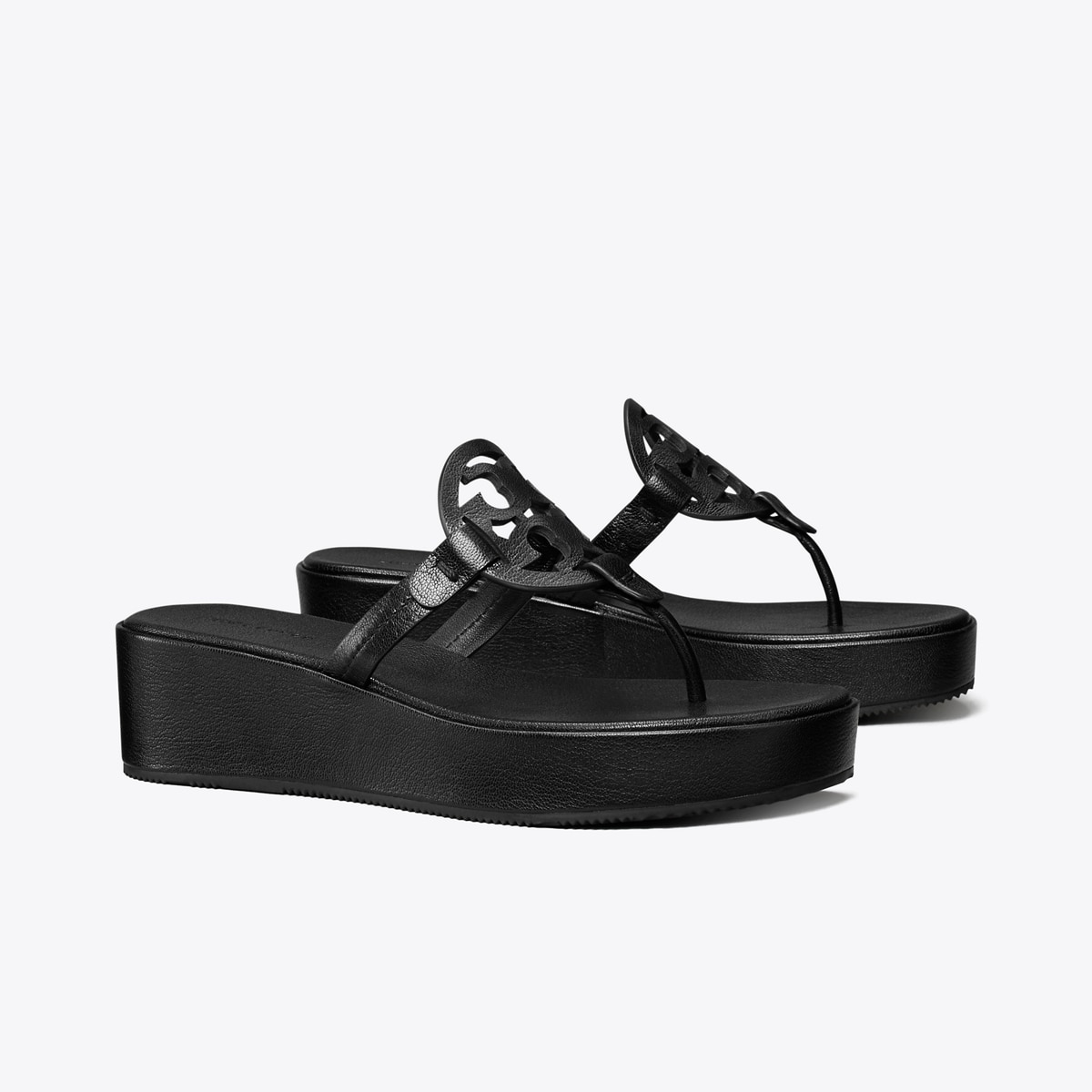 Tory Burch Luna Wedge Suede Black outlet Women's 9.5