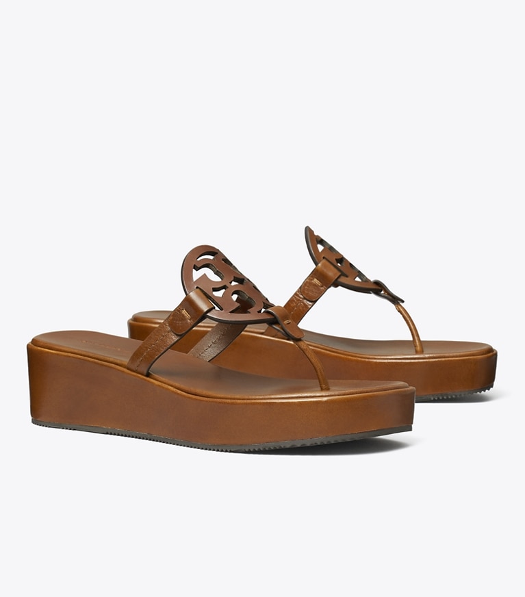 Tory Burch designer sandals Miller Wedge Sandal in NEGRONI angle